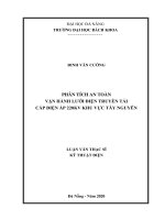 (Luận văn thạc sĩ) phân tích an toàn vận hành lưới điện truyền tải cấp điện áp 220kv khu vực tây nguyên 