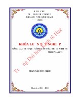 Khóa luận tốt nghiệp Quản trị kinh doanh: Nâng cao hiệu quả công tác tiêu thụ sản phẩm tại Công ty Cổ phần Dược Medipharco