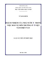 Trách nhiệm của nhà nước trong việc bảo vệ môi trường ở việt nam hiện nay 