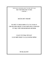 Tổ chức và hoạt động của các cơ quan chuyên môn thuộc Ủy ban nhân dân cấp Huyện từ thực tiễn tại Thành phố Hồ Chí Minh