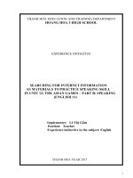 (Sáng kiến kinh nghiệm) searching for internet information as materials to practice speaking skill unit 12 the asian games   part b speaking (english 11) 