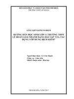 (Sáng kiến kinh nghiệm) hướng dẫn học sinh lớp 11 trường THPT lê hoàn giải nhanh dạng bài tậpCO2 tác dụng với dung dịch kiềm 