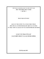 Quản lý nhà nước về an toàn thực phẩm đối với các cơ sở kinh doanh dịch vụ ăn uống từ thực tiễn quận gò vấp, thành phố hồ chí minh 