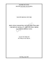 (Luận văn thạc sĩ) phân tích ảnh hưởng của tiến độ thi công đến chi phí xây dựng của một số công trình tại thành phố đà nẵng 