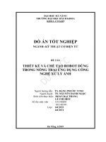 (Đồ án tốt nghiệp) thiết kế và chế tạo robot dùng trong nông trại ứng dụng công nghệ xử lý ảnh 