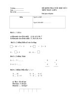 De thi Toan lop 1 cuoi ki 1