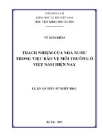 Luận văn trách nhiệm của nhà nước trong việc bảo vệ môi trường ở việt nam hiện nay 