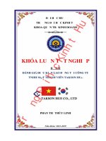 Khóa luận tốt nghiệp Quản trị kinh doanh: Đánh giá điều kiện lao động trong Công ty TNHH MTV Takson Huế