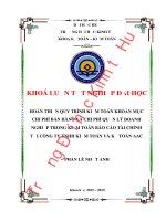 Khóa luận tốt nghiệp Kế toán-Kiểm toán: Hoàn thiện quy trình kiểm toán khoản mục chi phí bán hàng và chi phí quản lý doanh nghiệp trong kiểm toán báo cáo tài chính tại công ty