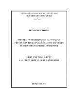 Tổ chức và hoạt động của các cơ quan chuyên môn thuộc ủy ban nhân dân cấp huyện từ thực tiễn tại thành phố hồ chí minh 