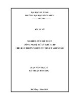 (Luận văn thạc sĩ) nghiên cứu đề xuất công nghệ xử lý khí acid cho khí thiên nhiên từ mỏ cá voi xanh 