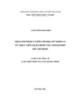 Trợ giúp pháp lý đối với phụ nữ nhập cư từ thực tiễn quận Bình Tân, Thành phố Hồ Chí Minh.