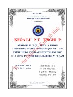 Khóa luận tốt nghiệp Quản trị kinh doanh: Đánh giá kết quả truyền thông Marketing tích hợp thông qua chương trình “Huda Central’s Top Talent 2018” của Công ty Trách Nhiệm Hữu Hạn