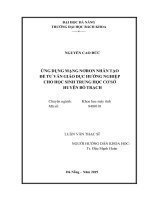 (Luận văn thạc sĩ) ứng dụng mạng nơron nhân tạo để tư vấn giáo dục hướng nghiệp cho học sinh trung học cơ sở huyện bố trạch 