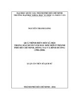 Quá trình biến đổi xã hội trong hai mươi năm đầu đổi mới ở thành phố hồ chí minh, đồng nai và bình dương (1986 2006) 
