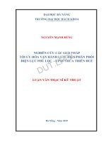 (Luận văn thạc sĩ) nghiên cứu các giải pháp tối ưu hóa vận hành lưới điện phân phối điện lực phú lộc – tỉnh thừa thiên huế 