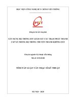 Tóm tắt Luận văn Thạc sĩ Kỹ Thuật: Xây dựng hệ thống Iot giám sát các trạm phát thanh cấp xã trong hệ thống truyền thanh không dây