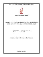Tóm tắt Luận văn Thạc sĩ: Nghiên cứu phân loại độ tuổi của người bằng ảnh mặt người sử dụng mạng nơ ron tích chập