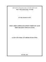 Thực hiện chính sách phát triển du lịch trên địa bàn tỉnh an giang 