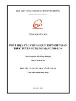 Tóm tắt Luận văn Thạc sĩ: Phát hiện câu chứa gợi ý trên diễn đàn trực tuyến sử dụng mạng Nơ-Ron