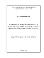 Luận văn vai trò của mặt trận tổ quốc việt nam thành phố long xuyên, tỉnh an giang trong việc giám sát thực hiện chính sách đất đai 