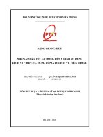 Tóm tắt Luận văn Thạc sĩ: Những nhân tố tác động đến ý định sử dụng dịch vụ VoIP của Tổng Công ty Dịch vụ Viễn thông