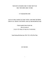 Quản lý hoạt động dạy học tiếng anh theo mô hình CIPO ở các trung tâm tiếng anh tại thành phố hà nội
