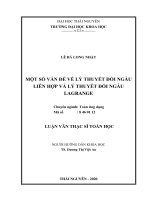 Một số vấn đề về lý thuyết đối ngẫu liên hợp và lý thuyết đối ngẫu lagrange 