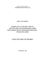 Nghiên cứu cơ sở thực tiễn và đề xuất một số giải pháp phát triển rừng phòng hộ tại thành phố đồng hới   tỉnh quảng bình 