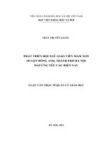 Phát triển đội ngũ giáo viên mầm non huyện Đông Anh, thành phố Hà Nội đáp ứng yêu cầu hiện nay