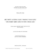 Hệ thức lượng giác trong tam giác với phép biến đổi tuyến tính góc 