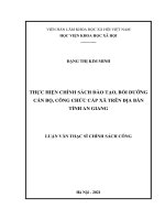 Thực hiện chính sách đào tạo, bồi dưỡng cán bộ, công chức cấp xã trên địa bàn tỉnh an giang giai đoạn 2016   2019 