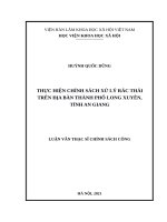 Thực hiện chính sách xử lý rác thải trên địa bàn thành phố long xuyên, tỉnh an giang 