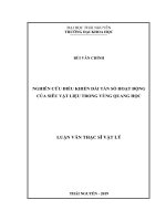 Nghiên cứu điều khiển dải tần số hoạt động của siêu vật liệu trong vùng quang học 