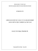 Luận văn Thạc sĩ Kinh tế: Chính sách tiền tệ và đầu tư của doanh nghiệp - Bằng chứng thực nghiệm tại Việt Nam