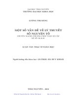 Một số vấn đề về lý thuyết số nguyên tố 