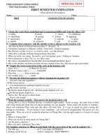 first semester test3 Grade 8