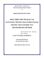 Luận văn Thạc sĩ Kinh tế: Phát triển thẻ tín dụng tại Ngân hàng thương mại cổ phần Ngoại Thương Việt Nam