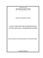 Luận văn quản lý nhà nước đối với hộ kinh doanh từ thực tiễn quận 1, thành phố hồ chí minh 