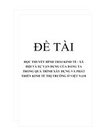 học thuyết hình thái kinh tế   xã hội và sự vận dụng của đảng ta trong quá trình xây dựng và phát triển kinh tế thị trường ở nước Việt Nam ta