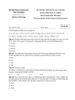 Đề thi thử THPT Quốc gia năm 2021 môn Hóa Sở GD&ĐT Thái Bình