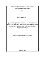 QUẢN lý HOẠT ĐỘNG GIÁO dục NGOÀI GIỜ CHÍNH KHÓA CHO học VIÊN TRƯỜNG đại học PHÒNG CHÁY CHỮA CHÁY THEO HƯỚNG PHỐI hợp các lực LƯỢNG GIÁO dục 