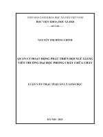 Quản lý hoạt động phát triển đội ngũ giảng viên Trường Đại học Phòng cháy chữa cháy