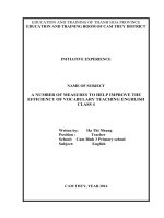 (Sáng kiến kinh nghiệm) a number of measures to help improve the efficiency of vocabulary teaching english class 4 