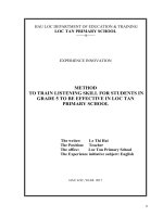 (Sáng kiến kinh nghiệm) method to train english listening skill for students in grade 5 to be effective in loc tan primary school 
