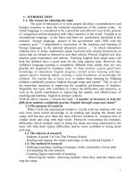 (Sáng kiến kinh nghiệm) a number of measures to help the fifth form students confidently practise english through songs and chants 