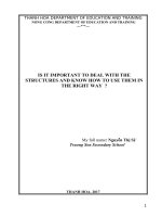 (Sáng kiến kinh nghiệm) is it important to deal with the structures and how to use them in the right way 