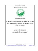 Giải pháp nâng cao thu nhập cho hộ nông dân nghèo trên địa bàn huyện yên minh tỉnh hà giang 