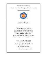 Luận văn Thạc sĩ Quản trị kinh doanh: Một số giải pháp nâng cao sự hài lòng của nhân viên tại Ngân hàng TMCP Sài Gòn