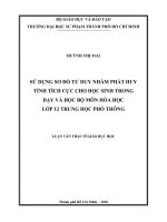Sử dụng sơ đồ tư duy nhằm phát huy tính tích cực cho học sinh trong dạy và học bộ môn hóa học lớp 12 trung học phổ thông 